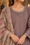 Dusty Mauve Embroidered Kurta Set - Image 2