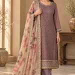 Dusty Mauve Embroidered Kurta Set