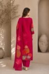 Rani Pink Floral Printed Kurta Set - Image 3